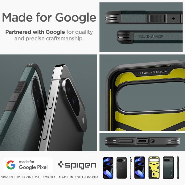 Spigen Google Pixel 9/Pixel 9 Pro Suojakuori Tough Armor Abyss Green
