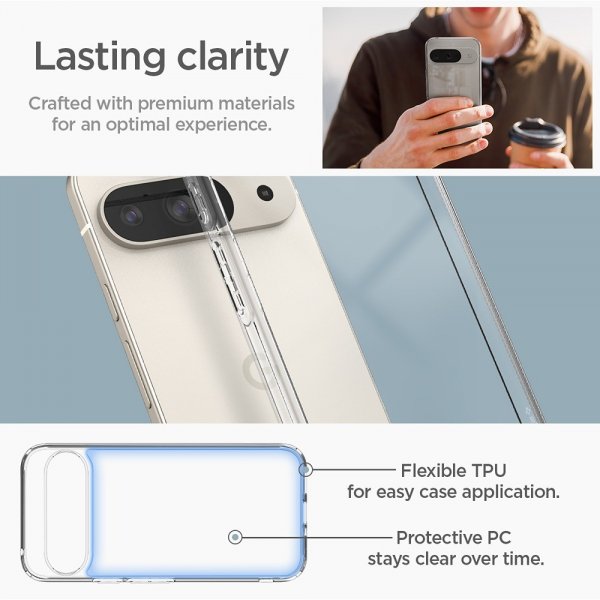 Spigen Google Pixel 9/Pixel 9 Pro Kuori Ultra Hybrid Crystal Clear