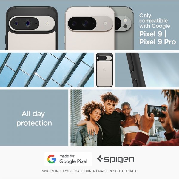 Spigen Google Pixel 9/Pixel 9 Pro Kuori Ultra Hybrid Matte Black