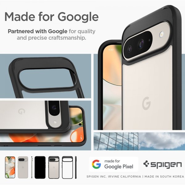 Spigen Google Pixel 9/Pixel 9 Pro Kuori Ultra Hybrid Matte Black
