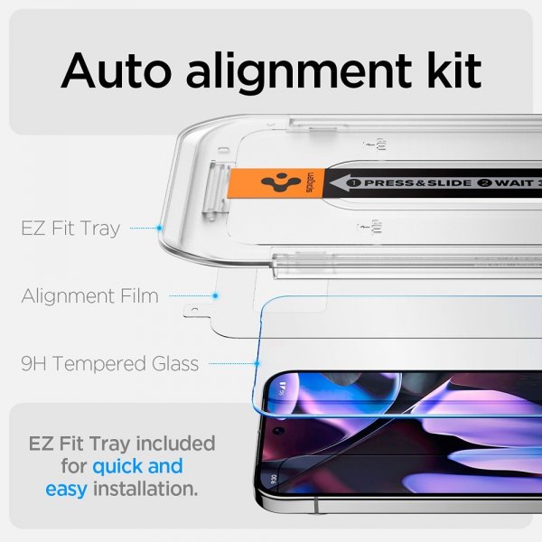 Spigen Google Pixel 9/9 Pro/Pixel 10/10 Pro näytönsuoja GLAS.tR EZ Fit 2-pakkaus