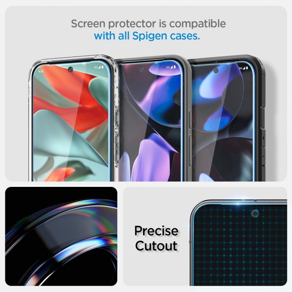 Spigen Google Pixel 9/9 Pro/Pixel 10/10 Pro näytönsuoja GLAS.tR EZ Fit 2-pakkaus