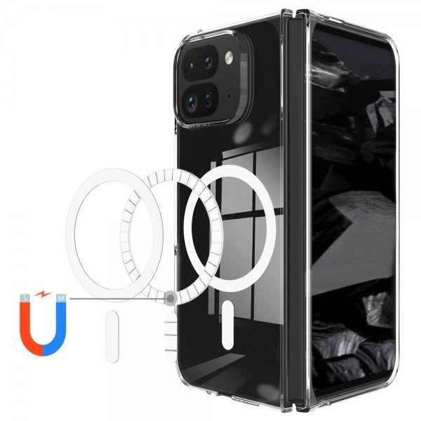 Google Pixel 9 Pro Fold Suojakuori MagSafe Läpinäkyvä