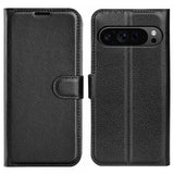 Google Pixel 9 Pro XL Litchi Nahkakotelo Musta