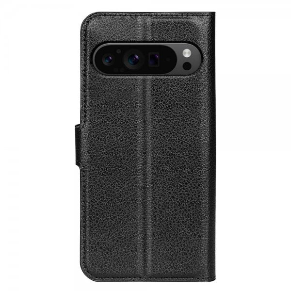 Google Pixel 9 Pro XL Litchi Nahkakotelo Musta