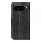 Google Pixel 9 Pro XL Litchi Nahkakotelo Musta