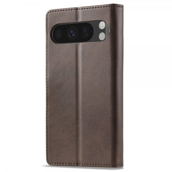Lc.Imeeke Google Pixel 9 Pro XL -suojakuori korttipaikalla ja jalustatoiminnolla, tummanruskea