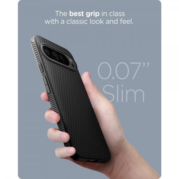 Spigen Google Pixel 9 Pro XL -suojakuori, Liquid Air, mattamusta
