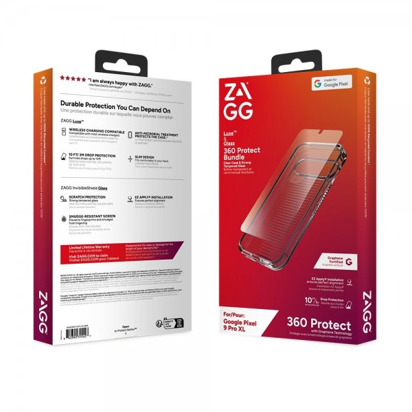 ZAGG Google Pixel 9 Pro XL Kuori ja Näytönsuoja Luxe & Glass 360 Protect Bundle