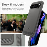 Spigen Google Pixel 9 Pro XL -suojakuori Rugged Armor Marble Gray