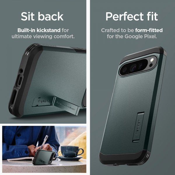 Spigen Google Pixel 9 Pro XL Kuori Tough Armor Abyss Green