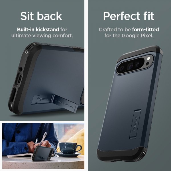 Spigen Google Pixel 9 Pro XL -suojakuori Tough Armor, Metal Slate