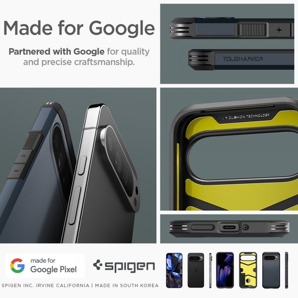 Spigen Google Pixel 9 Pro XL -suojakuori Tough Armor, Metal Slate