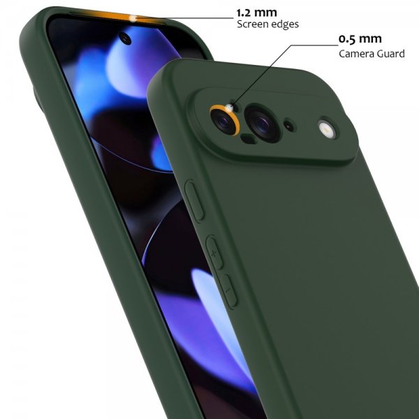 Google Pixel 9 Kuori hihnalla silikoni MagSafe Tummanvihreä
