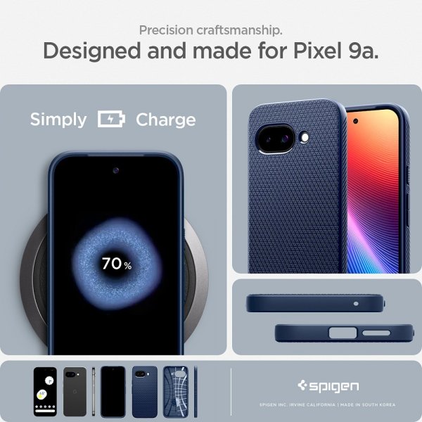 Spigen Google Pixel 9a Suojakuori Liquid Air Navy Blue