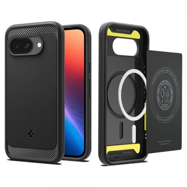 Spigen Google Pixel 9a suojakuori Rugged Armor MagFit Matte Black