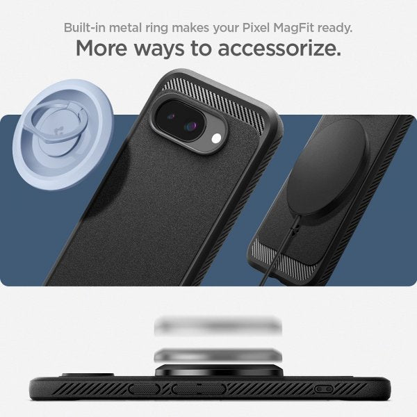 Spigen Google Pixel 9a suojakuori Rugged Armor MagFit Matte Black