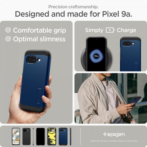 Spigen Google Pixel 9a Tough Armor MagFit -suojakuori, laivastonsininen