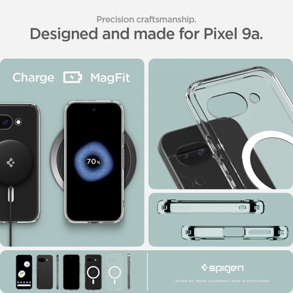 Spigen Google Pixel 9a Ultra Hybrid MagFit kirkas valkoinen suojakuori