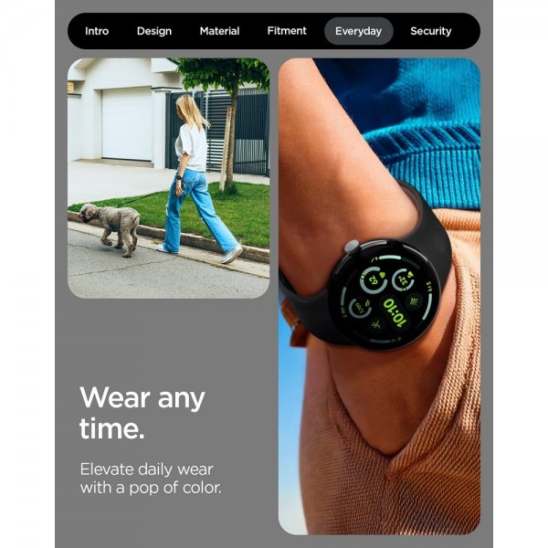Spigen Google Pixel Watch 1/2/3/4 41 mm ranneke Nano Pop Black Sesame
