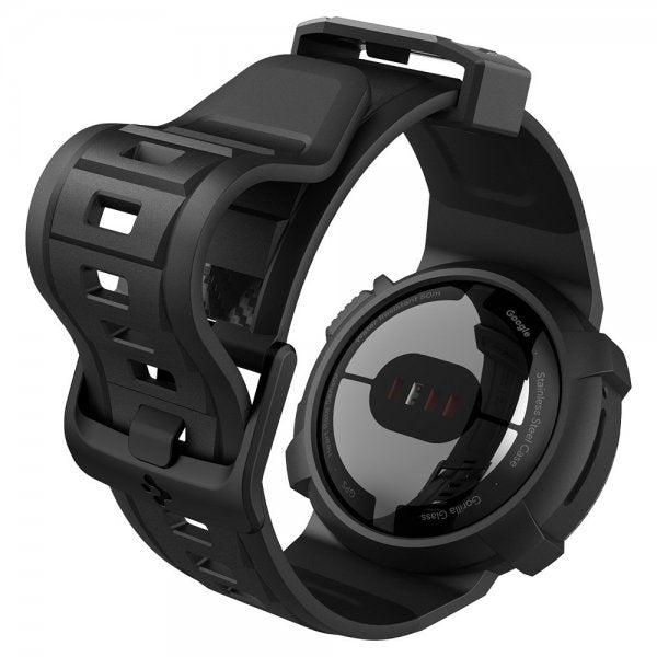 Spigen Google Pixel Watch 1/2/3 41mm Ranneke ja Suojakuori Rugged Armor Pro Musta