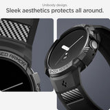 Spigen Google Pixel Watch 1/2/3 41mm Ranneke ja Suojakuori Rugged Armor Pro Musta