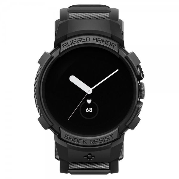 Spigen Google Pixel Watch 1/2/3 41mm Ranneke ja Suojakuori Rugged Armor Pro Musta