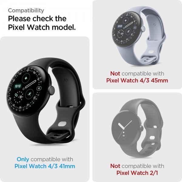 Spigen Google Pixel Watch 3/4 41mm Näytönsuoja EliteShield EZ Fit 2-pakkaus