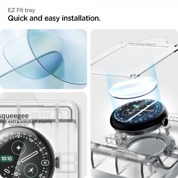 Spigen Google Pixel Watch 3/4 41mm Näytönsuoja EliteShield EZ Fit 2-pakkaus
