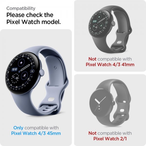 Spigen Google Pixel Watch 3/4 45mm näytönsuoja EliteShield EZ Fit 2-pakkaus
