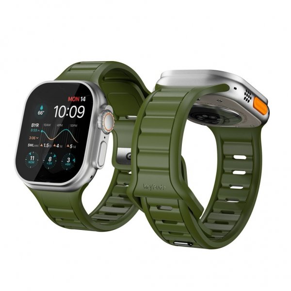 KeyBudz Apple Watch 44/45/46mm/Apple Watch Ultra -ranneke Journey Forest Green