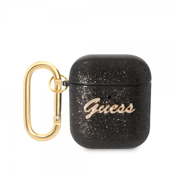 Guess AirPods 1/2 Kuoret Glitterhiutaleita Musta
