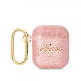 Guess AirPods 1/2 Kuoret Glitterhiutaleet Ruusukulta
