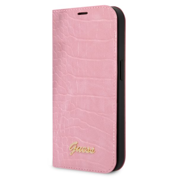 Guess iPhone 14 Plus Suojakotelo Croco Vaaleanpunainen