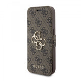 Guess iPhone 15 Pro Kotelo 4G Logo Ruskea