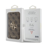 Guess iPhone 15 Pro Kotelo 4G Logo Ruskea