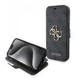 Guess iPhone 15 Suojakotelo 4G Logo Harmaa