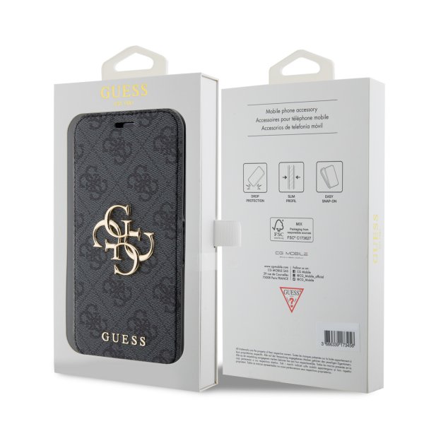 Guess iPhone 15 Suojakotelo 4G Logo Harmaa