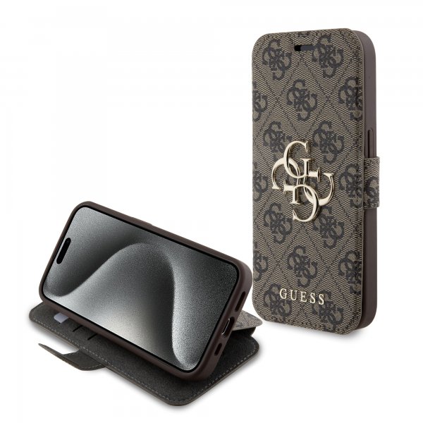 Guess iPhone 15 Pro Max Suojakuori 4G Logo Ruskea
