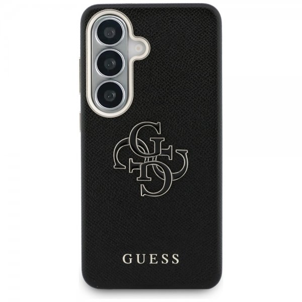 Guess Samsung Galaxy S26 Kuori 4G Logo Grained Musta