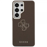 Guess Samsung Galaxy S26 Ultra -suojakuori, 4G Logo, rakeinen, ruskea