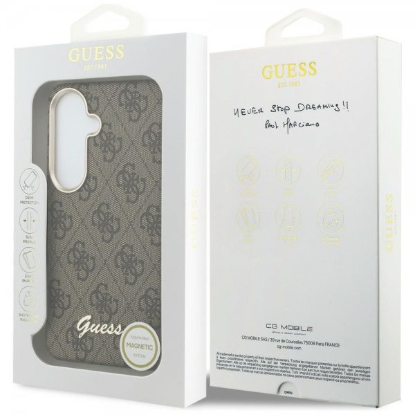 Guess Samsung Galaxy S26 Kuoret 4G Script MagSafe Ruskea