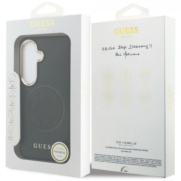 Guess Samsung Galaxy S26 Kuori Perforoitu Logo MagSafe Musta