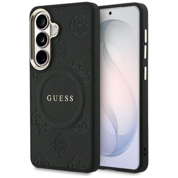 Guess Samsung Galaxy S26 Kuori Saffiano Peony MagSafe Musta
