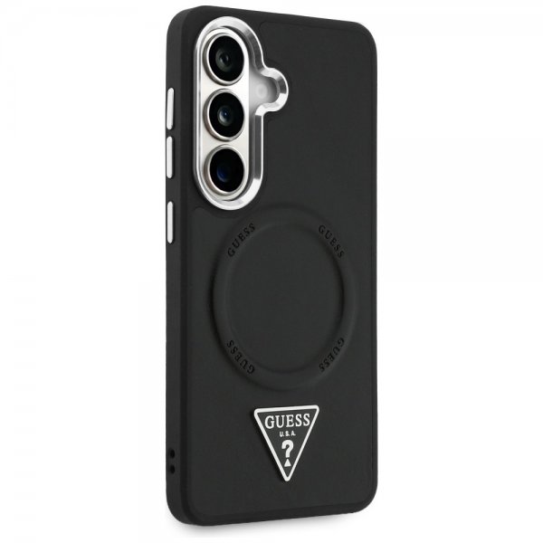 Guess Samsung Galaxy S26 Kuori Triangle Logo Kohokuvioitu MagSafe Musta