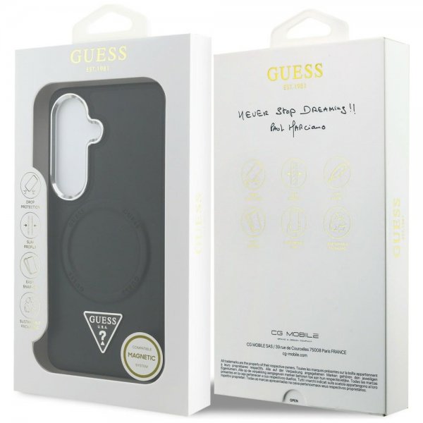 Guess Samsung Galaxy S26 Kuori Triangle Logo Kohokuvioitu MagSafe Musta