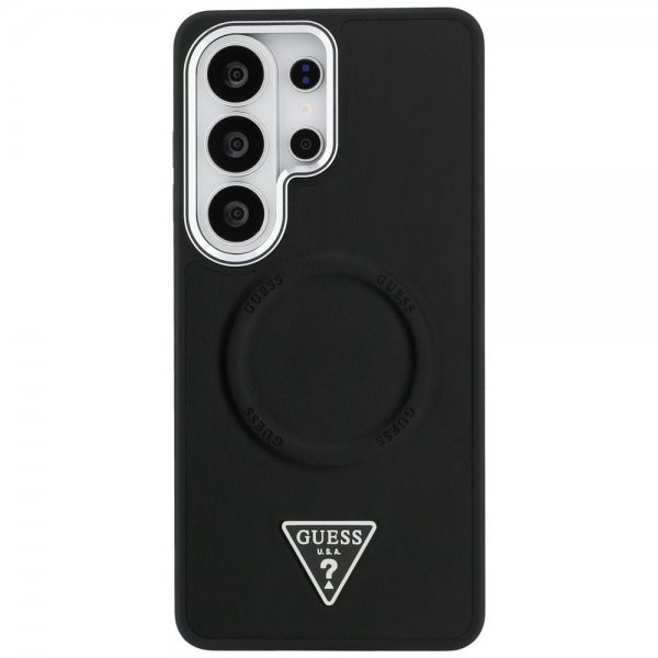 Guess Samsung Galaxy S26 Ultra Kuoret Triangle Logo Embossed MagSafe Musta