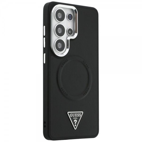 Guess Samsung Galaxy S26 Ultra Kuoret Triangle Logo Embossed MagSafe Musta
