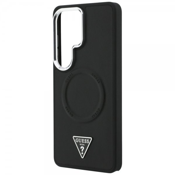 Guess Samsung Galaxy S26 Ultra Kuoret Triangle Logo Embossed MagSafe Musta
