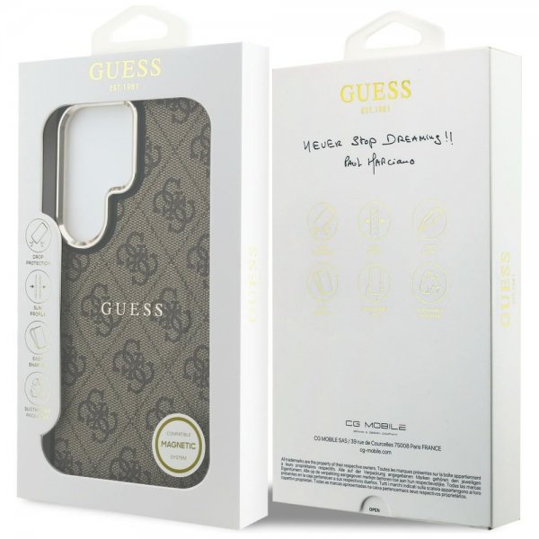 Guess Samsung Galaxy S26 Ultra Kuoret 4G Embossed MagSafe Ruskea